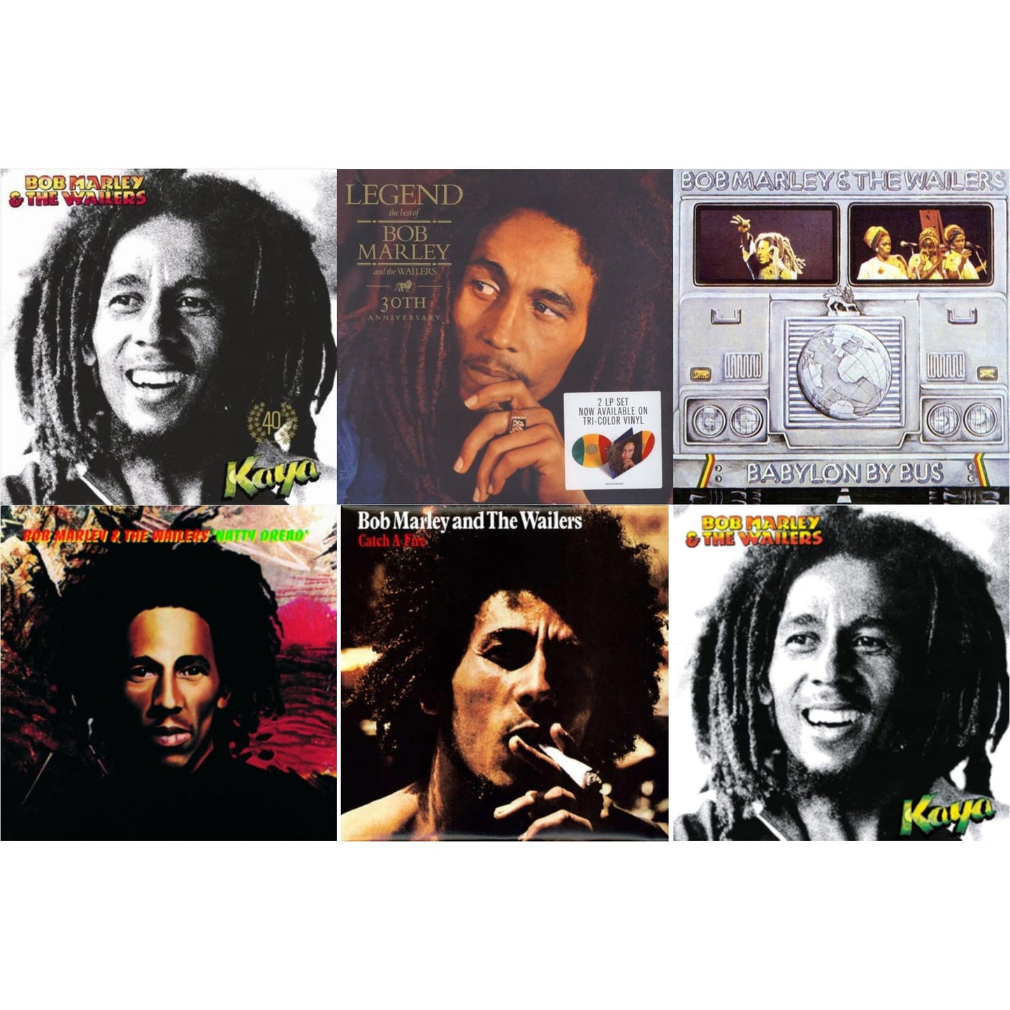 Bob & The Wailers Marley - Natty Dread (180G) & Catch A Fire & Legend (30Th Anniversary) & Babylon By Bus & Kaya & Kaya 40 (2 LP)