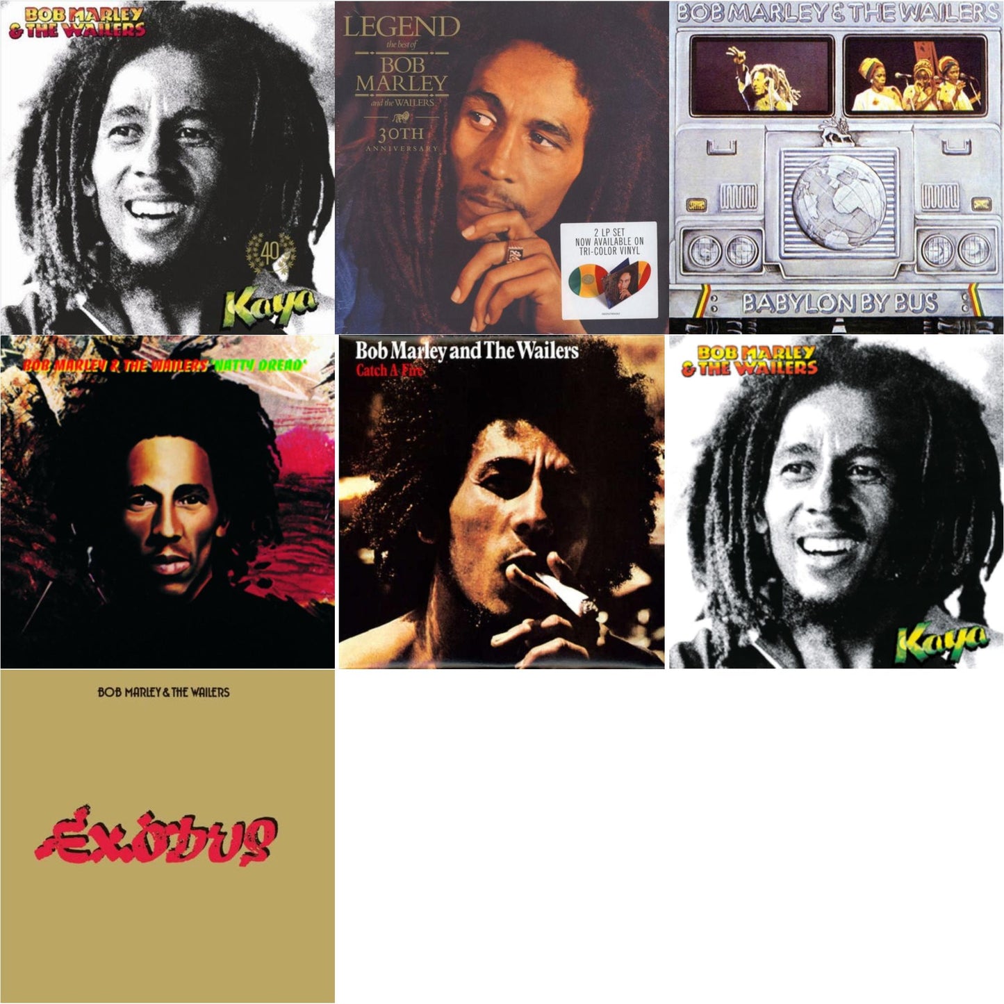 Bob & The Wailers Marley - Natty Dread (180G) & Catch A Fire & Legend (30Th Anniversary) & Exodus & Babylon By Bus & Kaya & Kaya 40 (2 LP)