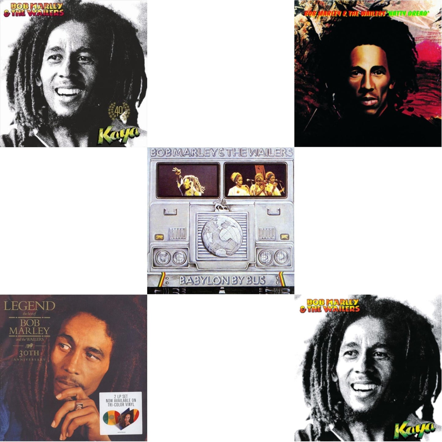 Bob & The Wailers Marley - Natty Dread (180G) & Legend (30Th Anniversary) & Babylon By Bus & Kaya & Kaya 40 (2 LP)