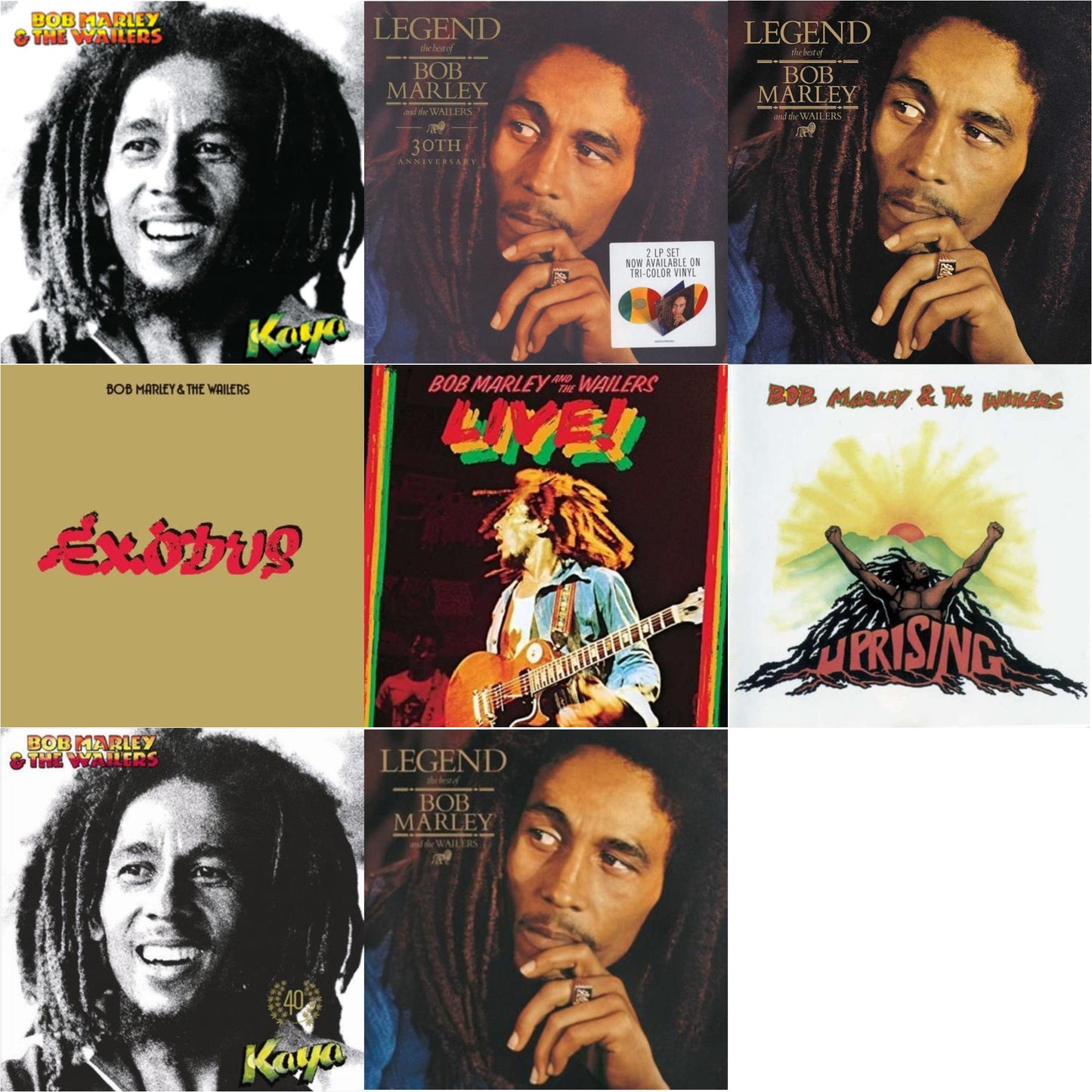 Bob & The Wailers Marley - Legend & Legend - The Best Of Bob Marley & The Wailers (2LP) & Legend (30Th Anniversary) & Live (180G) & Exodus & Kaya & Uprising & Kaya 40 (2 LP)