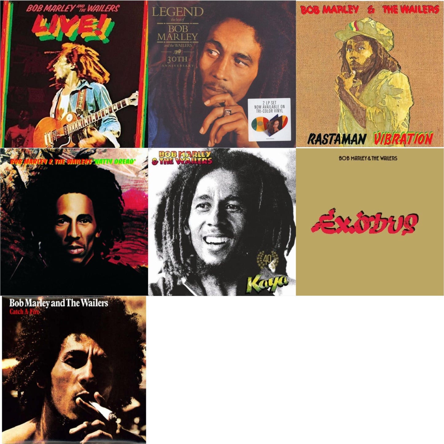 Bob & The Wailers Marley - Natty Dread (180G) & Catch A Fire & Legend (30Th Anniversary) & Live (180G) & Rastaman Vibration & Exodus & Kaya 40 (2 LP)
