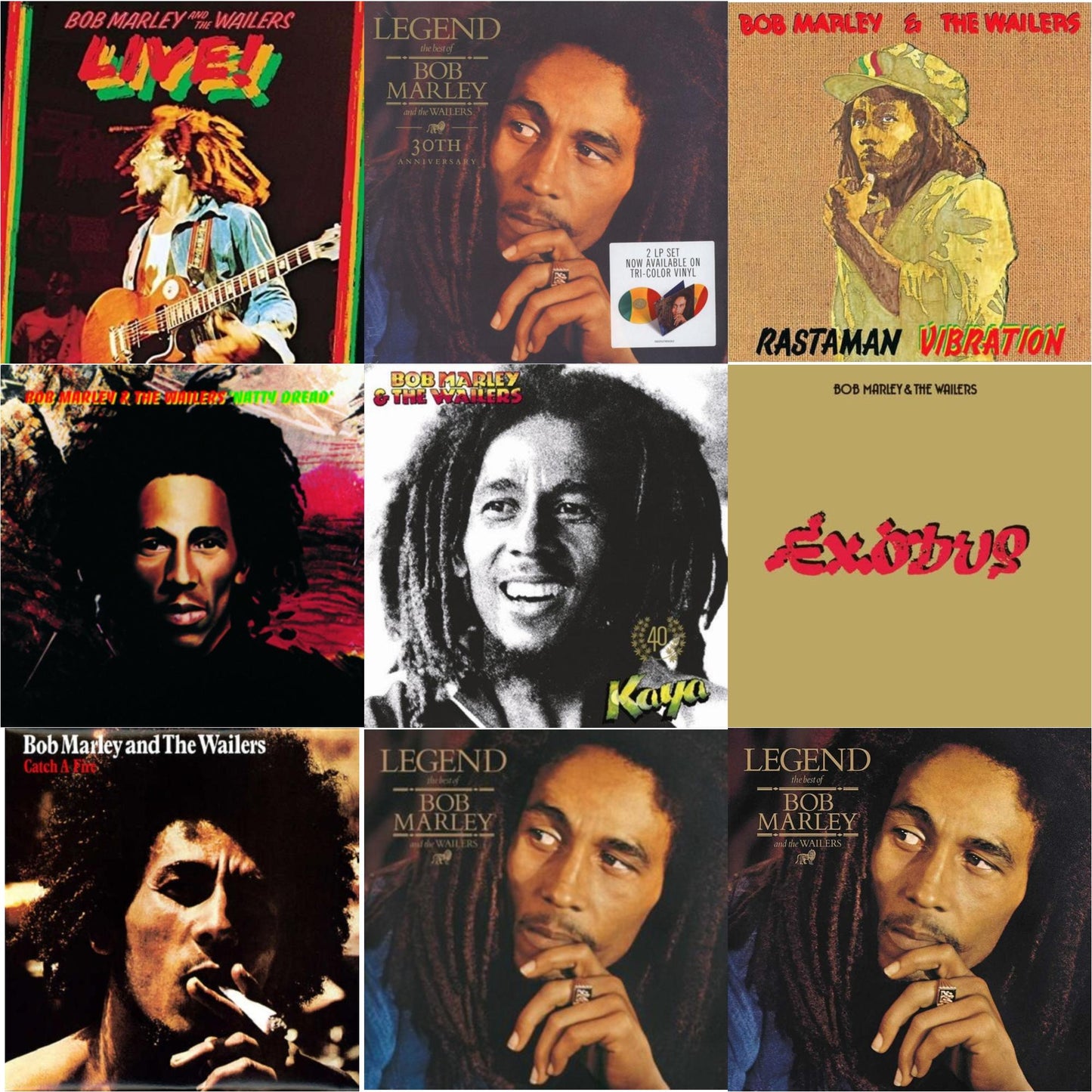 Bob & The Wailers Marley - Legend & Natty Dread (180G) & Catch A Fire & Legend - The Best Of Bob Marley & The Wailers (2LP) & Legend (30Th Anniversary) & Live (180G) & Rastaman Vibration & Exodus & Kaya 40 (2 LP)