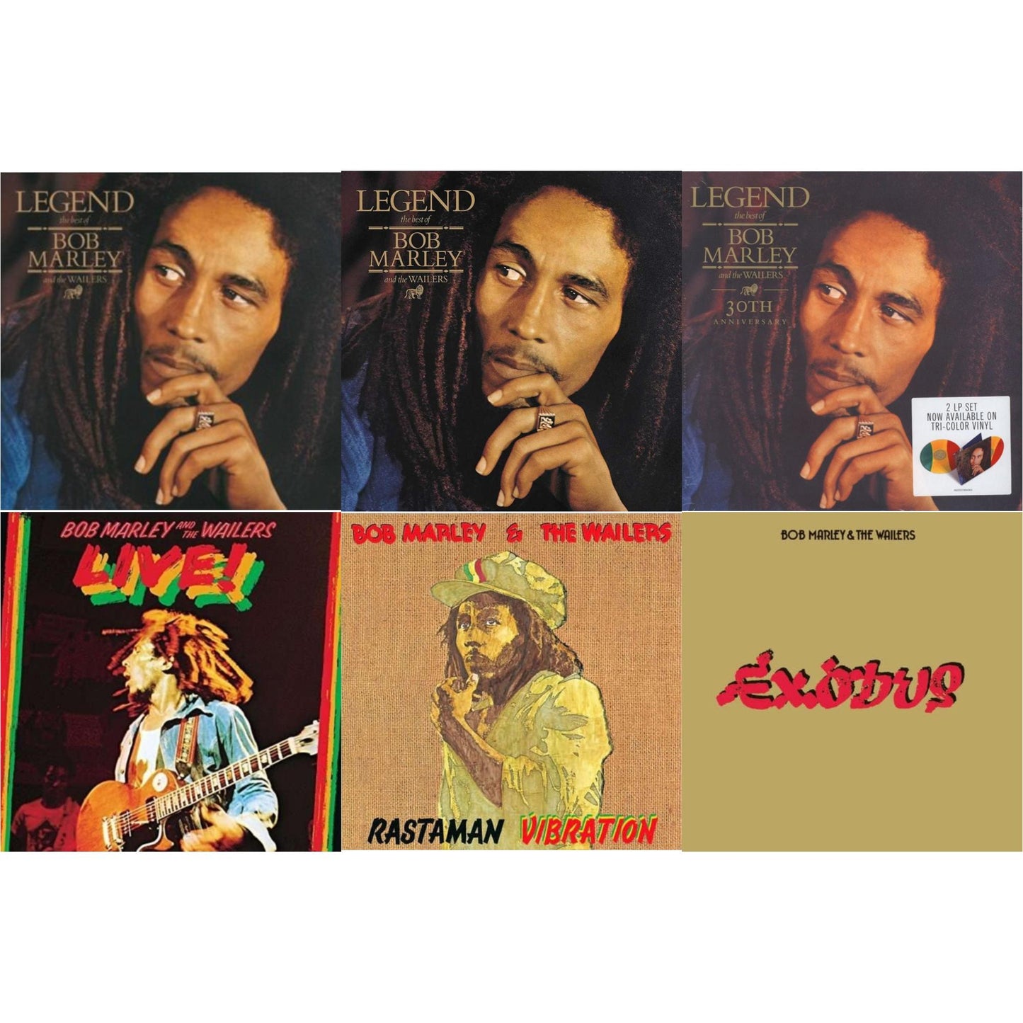 Bob & The Wailers Marley - Legend & Legend - The Best Of Bob Marley & The Wailers (2LP) & Legend (30Th Anniversary) & Live (180G) & Rastaman Vibration & Exodus