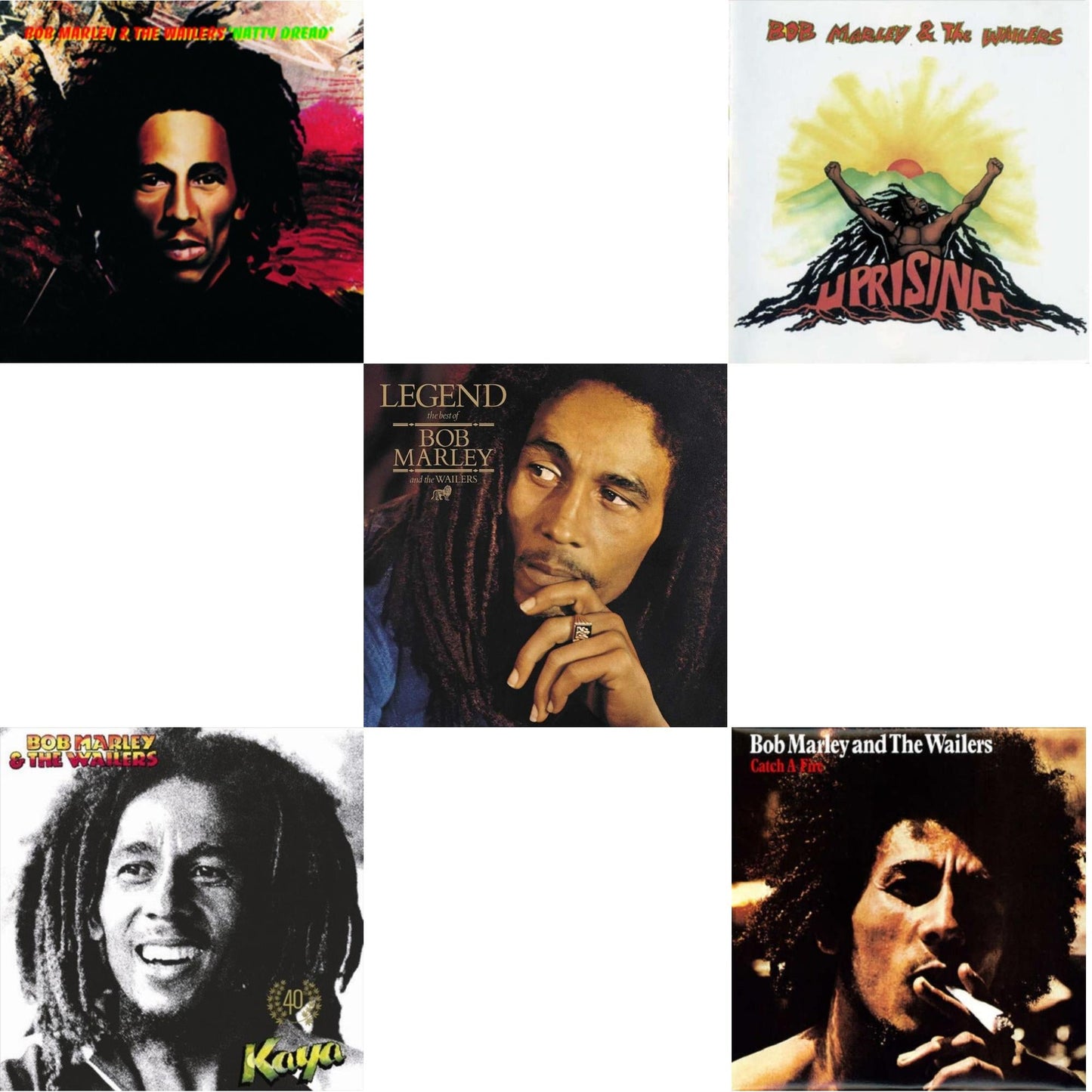 Bob & The Wailers Marley - Natty Dread (180G) & Catch A Fire & Legend - The Best Of Bob Marley & The Wailers (2LP) & Uprising & Kaya 40 (2 LP)