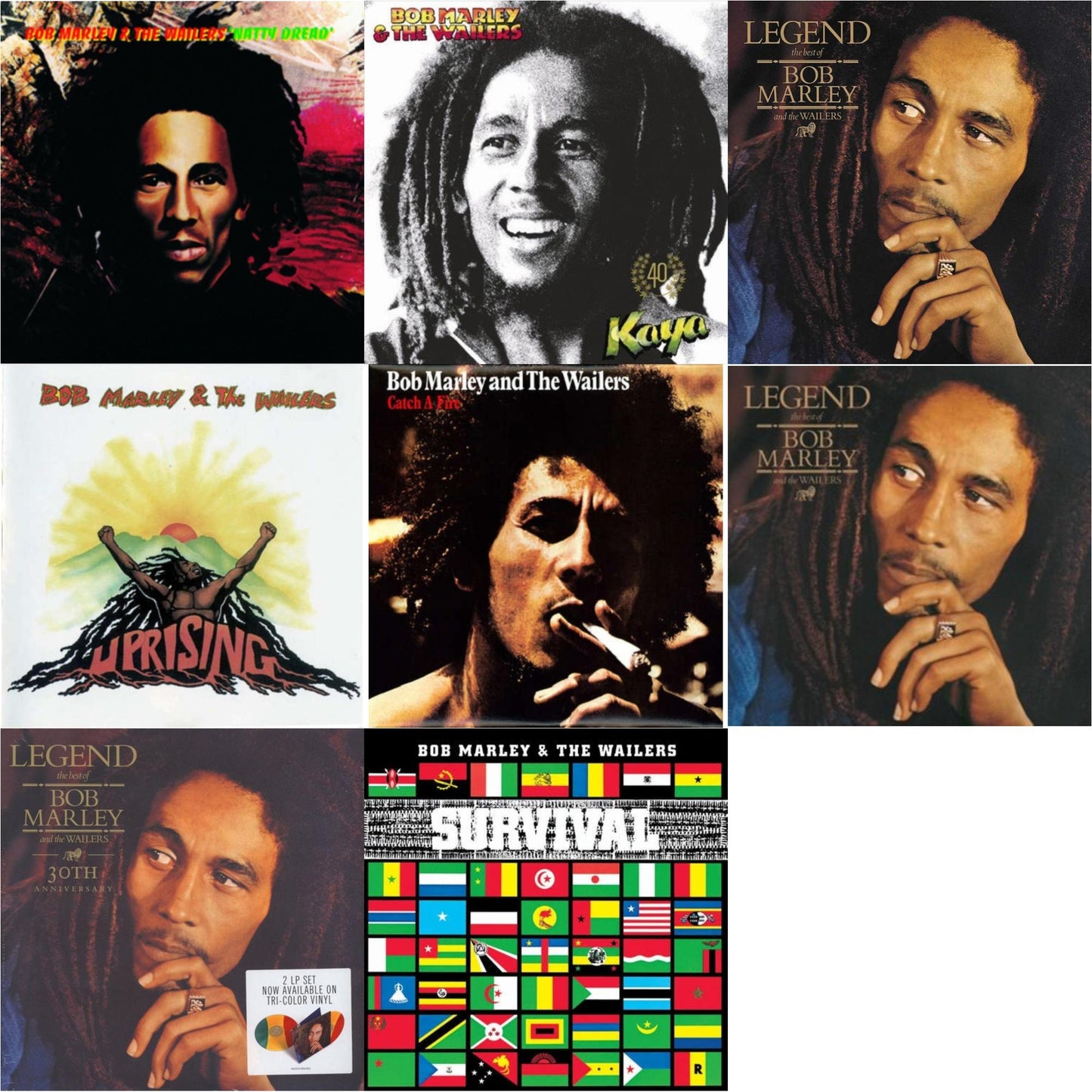 Bob & The Wailers Marley - Legend & Natty Dread (180G) & Catch A Fire & Legend - The Best Of Bob Marley & The Wailers (2LP) & Legend (30Th Anniversary) & Survival (180G) & Uprising & Kaya 40 (2 LP)