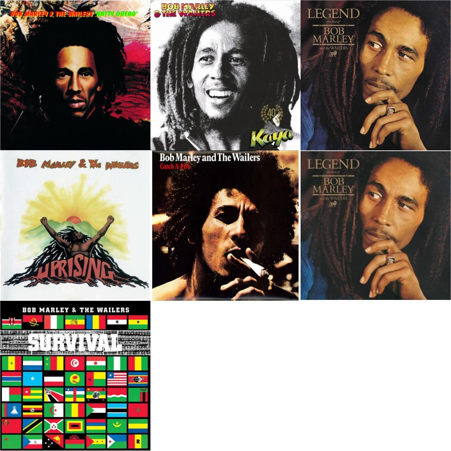 Bob & The Wailers Marley - Legend & Natty Dread (180G) & Catch A Fire & Legend - The Best Of Bob Marley & The Wailers (2LP) & Survival (180G) & Uprising & Kaya 40 (2 LP)