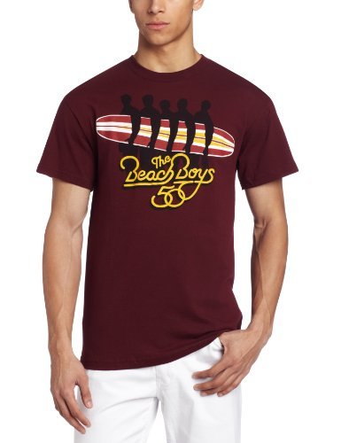 Beach Boys The Beach Boys Surfboard Men'S T-Shirt, Maroon, Large Mens T Shirt Officially Licensed