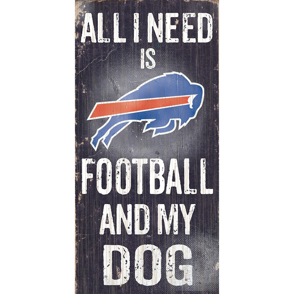 Buffalo Bills Football and My Dog Wooden Sign