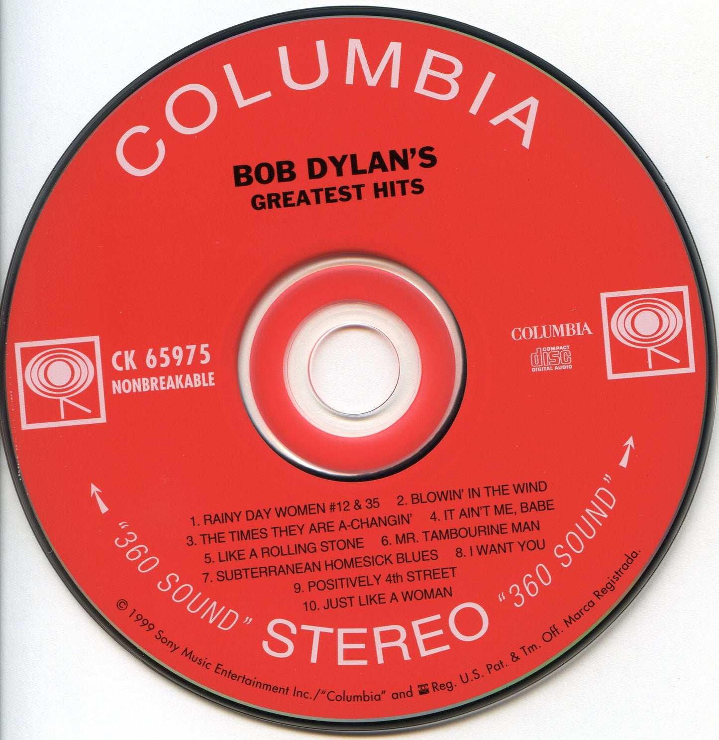 Bob Dylan – Bob Dylan's Greatest Hits, Volume 1 Remastered Music CD