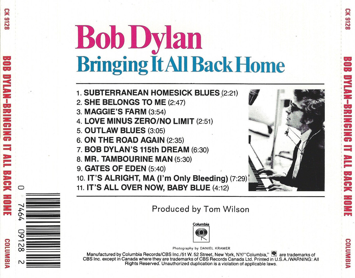 Bob Dylan – Bringing It All Back Home (LP Vinyl) Vinyl Record