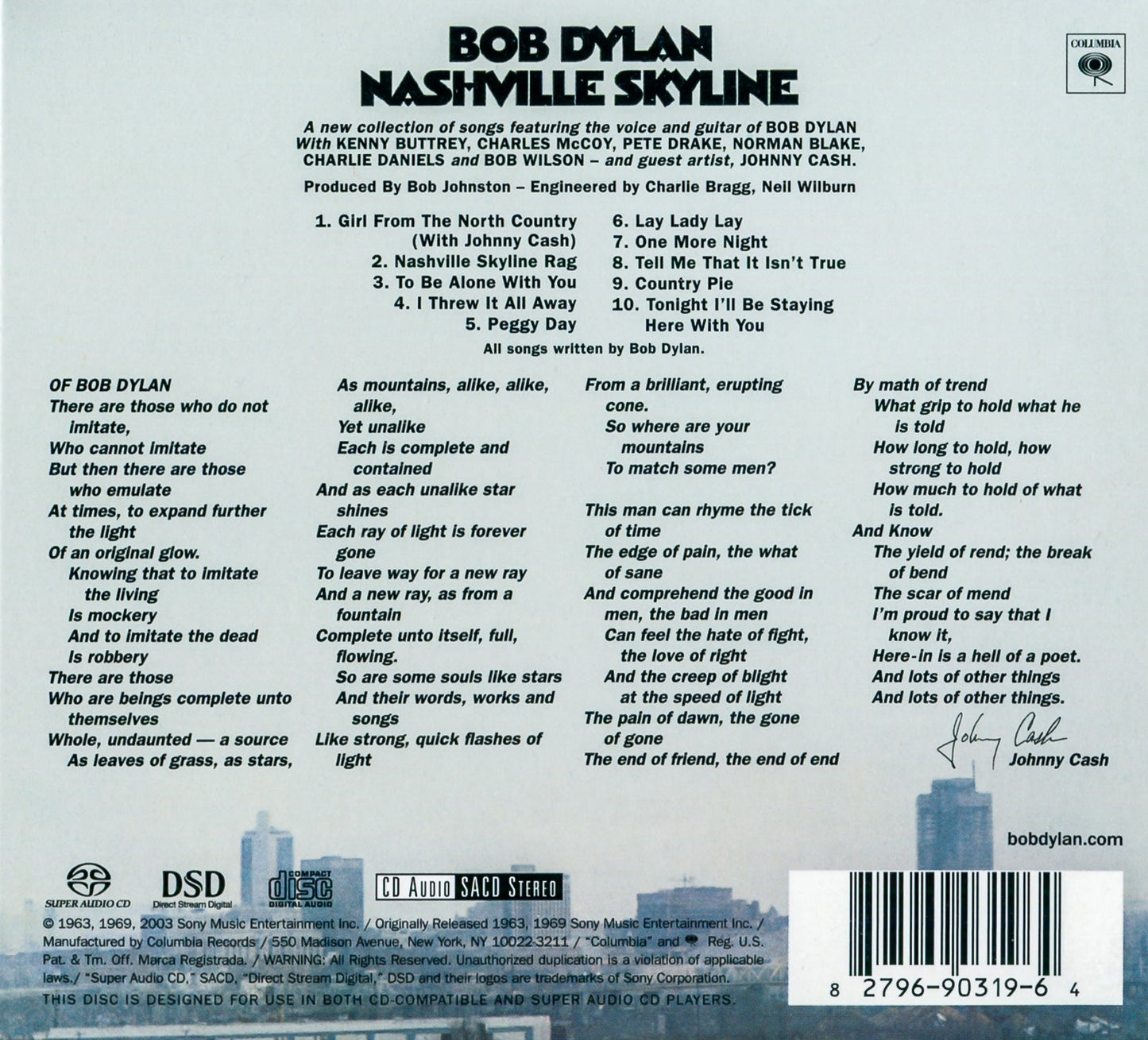 Bob Dylan – Nashville Skyline (LP Vinyl) Vinyl Record