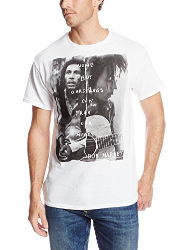 Bob Marley Zion Rootswear Men'S Bob Marley Free Our Minds T-Shirt, White, Xx-Large Mens T Shirt Officially Licensed
