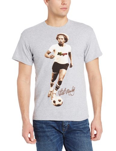 Bob Marley Zion Rootswear Men'S Bob Marley Kaya Soccer T-Shirt, Light Gray, Medium Mens T Shirt Officially Licensed