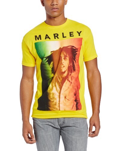 Bob Marley Zion Rootswear Men'S Bob Marley Original T-Shirt, Yellow, Large Mens T Shirt Officially Licensed