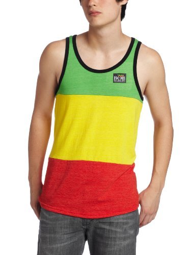 Bob Marley Zion Rootswear Men'S Bob Marley Patch Tank Top, Multi, Medium Mens T Shirt Officially Licensed