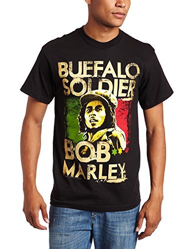 Bob Marley Zion Rootswear Men'S Marley Buffalo Soldier T-Shirt, Black, Medium Mens T Shirt Officially Licensed