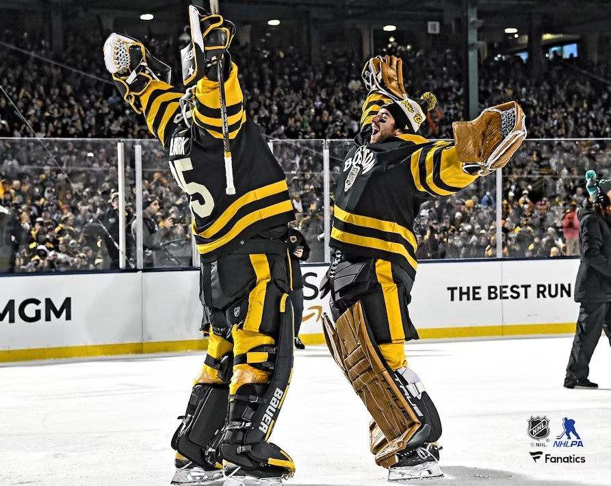 Linus Ullmark & Jeremy Swayman 2023 Winter Classic Boston Bruins 8" x 10" Hockey Photo