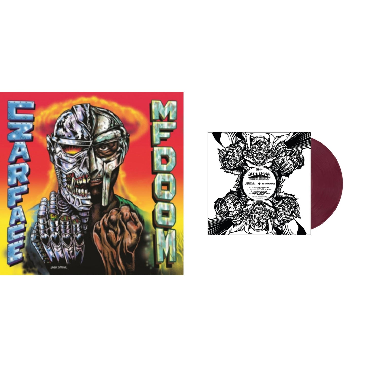 Czarface - Czartificial Intelligence (Instrumentals) (Czarvard Crimson LP Vinyl) (Res Essential) & Czarface Meets Metal Face