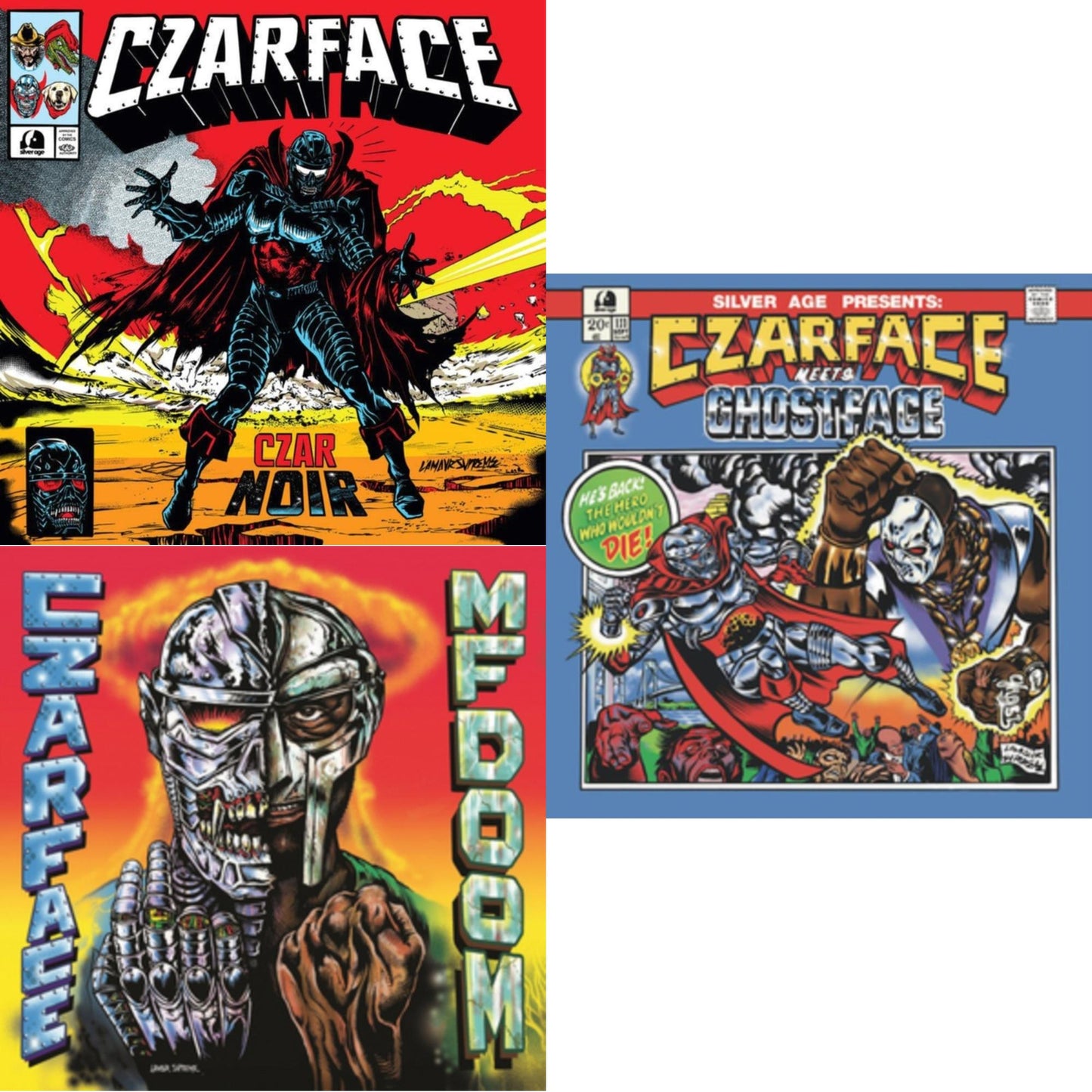 Czarface - Czar Noir (Red/White LP Vinyl) & Czarface Meets Metal Face & Czarface Meets Ghostface