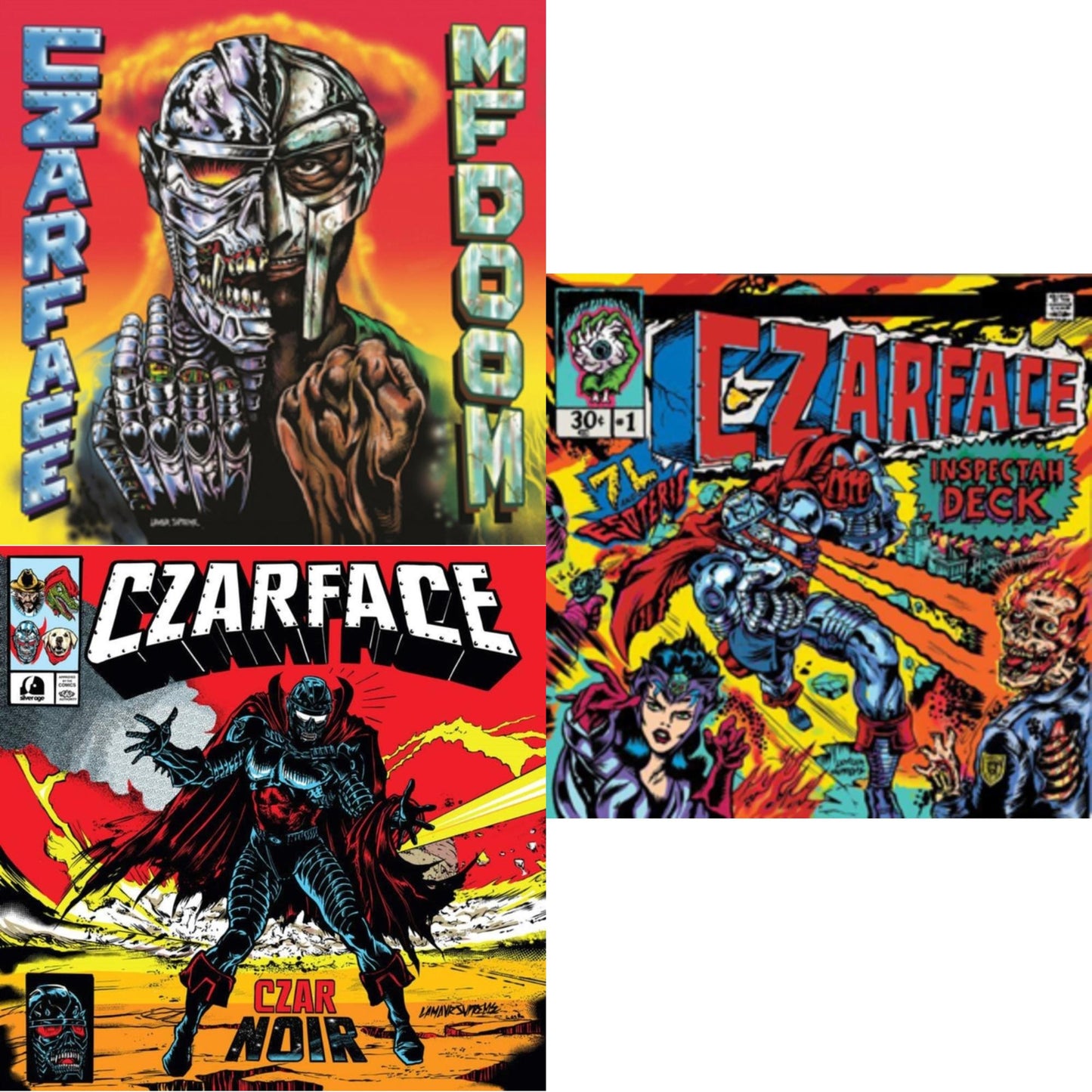 Czarface - Czar Noir (Red/White LP Vinyl) & Czarface Meets Metal Face & Czarface