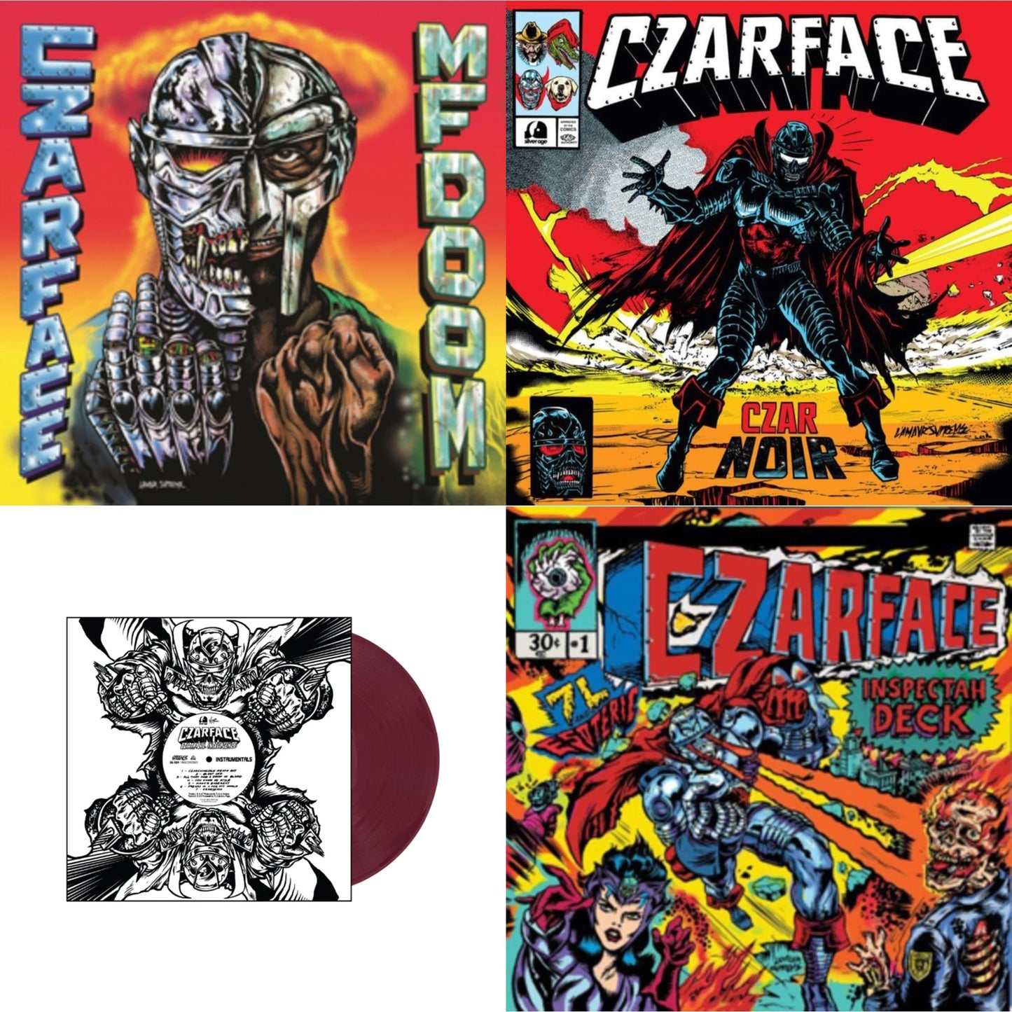 Czarface - Czar Noir (Red/White LP Vinyl) & Czartificial Intelligence (Instrumentals) (Czarvard Crimson LP Vinyl) (Res Essential) & Czarface Meets Metal Face & Czarface