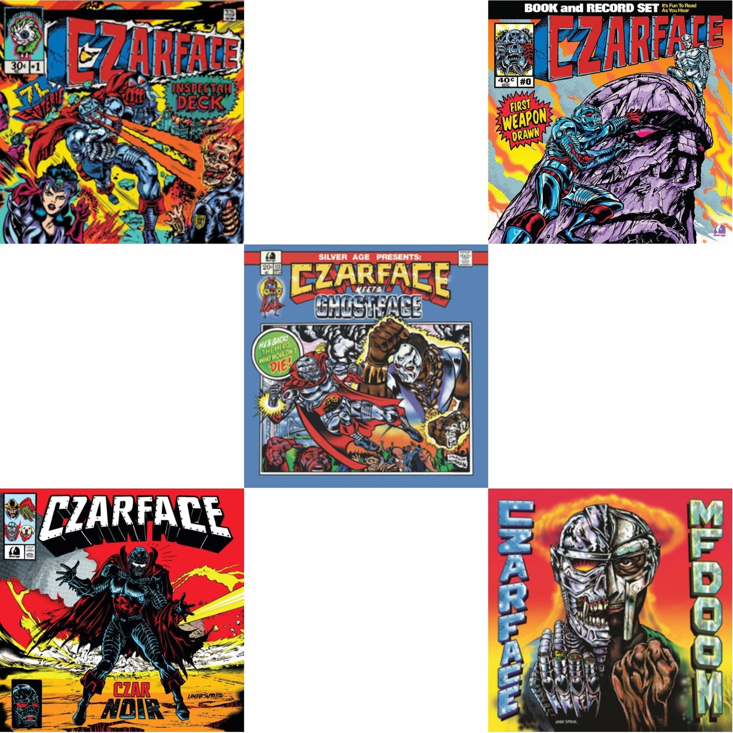 Czarface - First Weapon Drawn (Sky Blue LP Vinyl) & Czar Noir (Red/White LP Vinyl) & Czarface Meets Metal Face & Czarface Meets Ghostface & Czarface