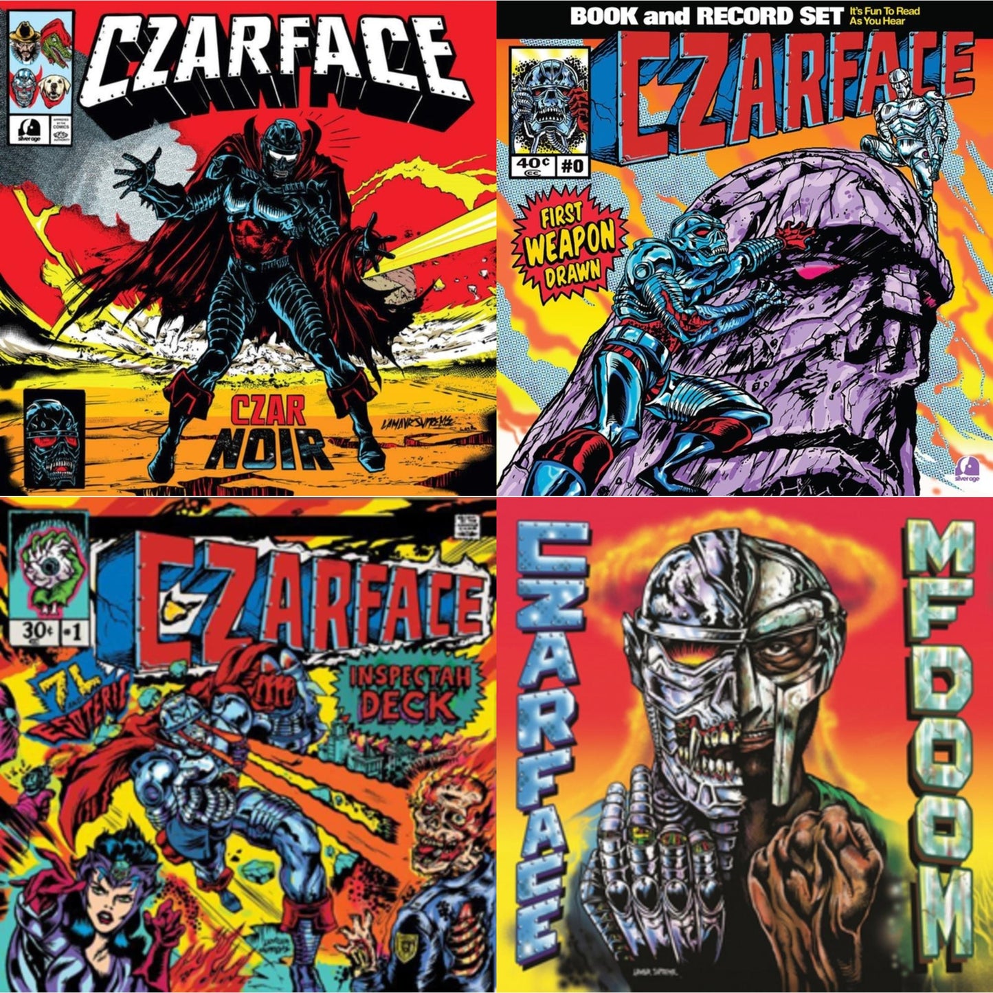 Czarface - Czar Noir (Red/White LP Vinyl) & First Weapon Drawn (Sky Blue LP Vinyl) & Czarface & Czarface Meets Metal Face