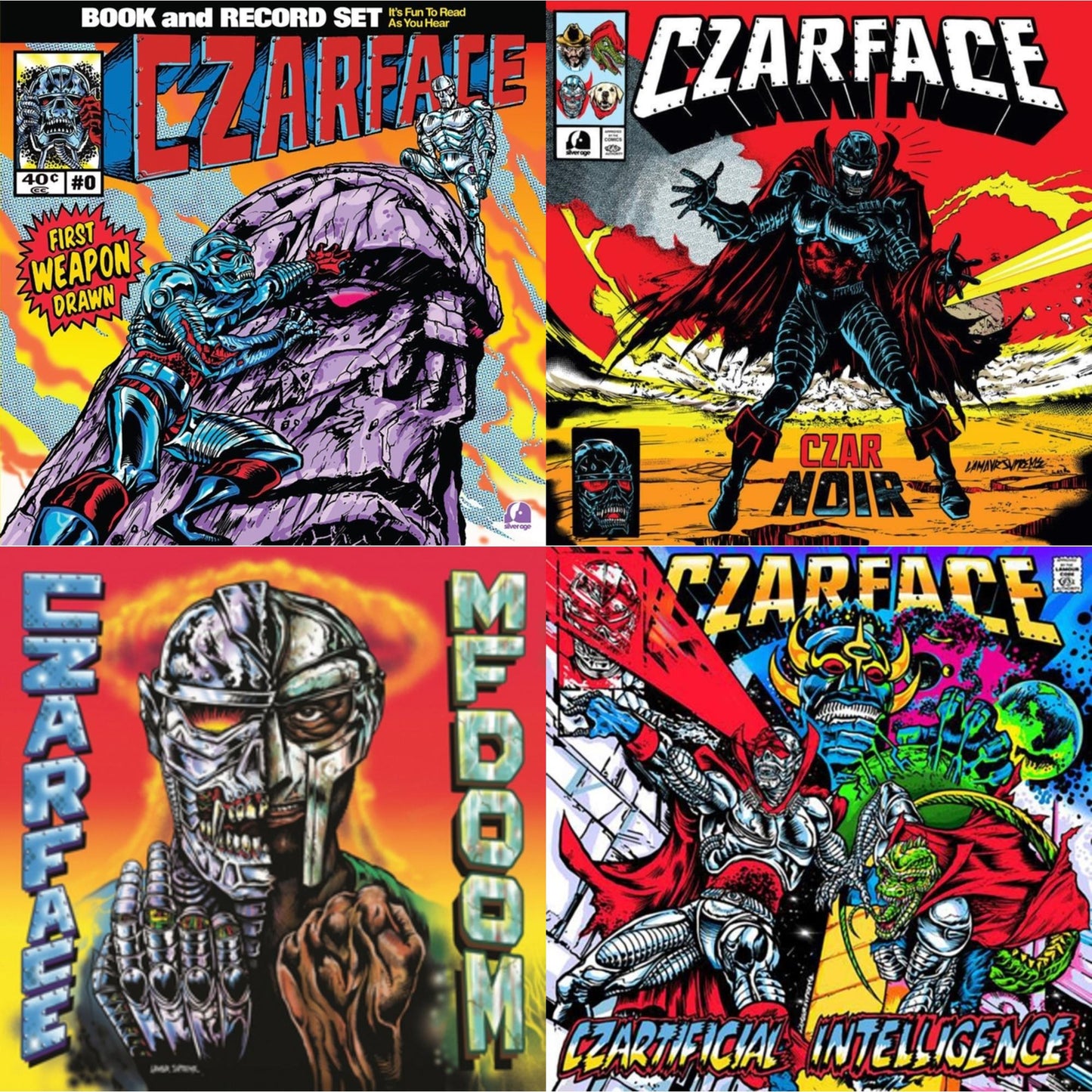 Czarface - First Weapon Drawn (Sky Blue LP Vinyl) & Czar Noir (Red/White LP Vinyl) & Czarface Meets Metal Face & Czartificial Intelligence