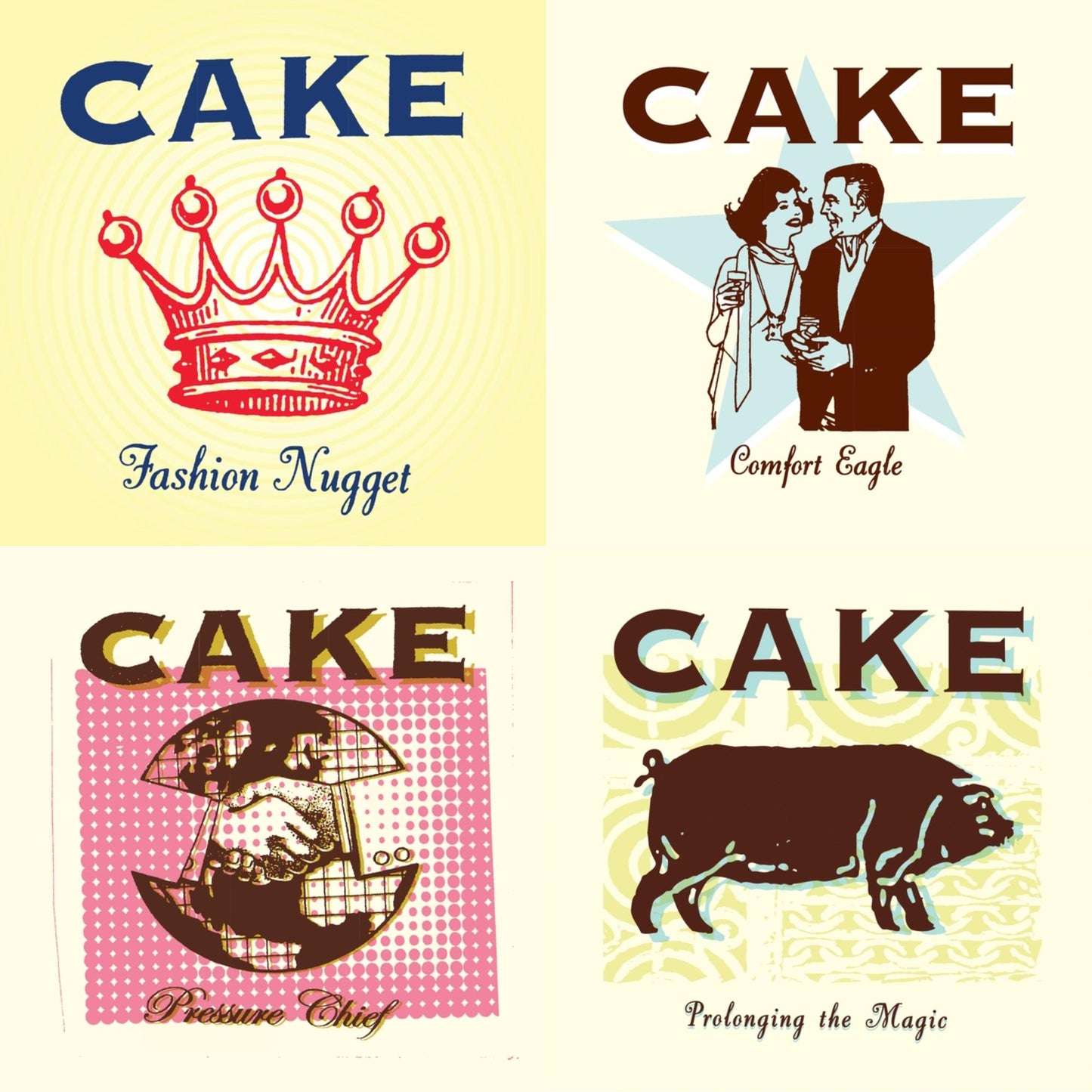 Cake - Fashion Nugget (X) (180G) & Prolonging The Magic (180G) & Comfort Eagle (180G) & Pressure Chief - LP Vinyl Bundle