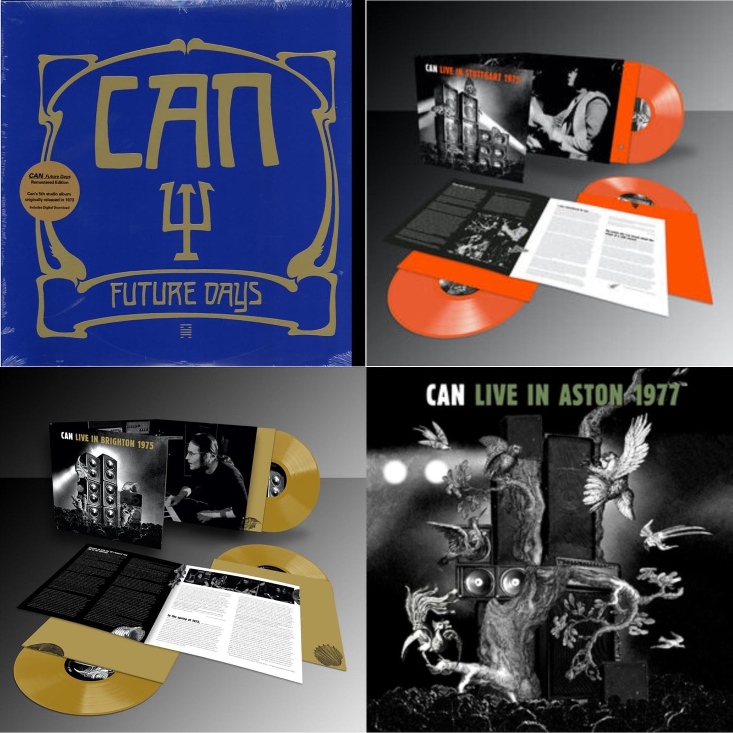 Can - Future Days & Live Stuttgart 1975 (Orange Vinyl/3LP) & Live In Brighton 1975 (Limited Edition/Inca Gold Vinyl/3LP) & Live In Aston 1977