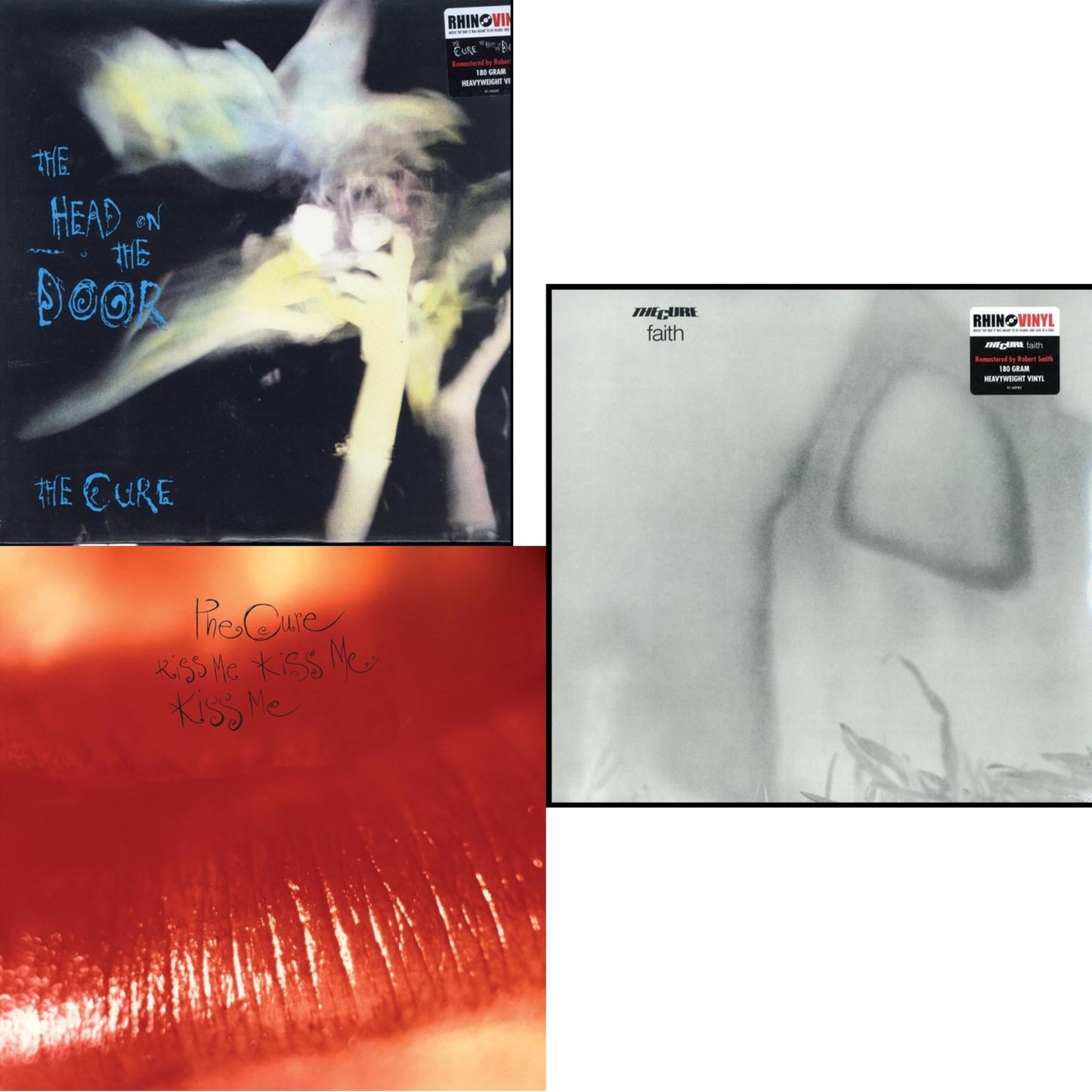 Cure - Head On The Door (180G) & Kiss Me, Kiss Me, Kiss Me (180G) & Faith (180G) - LP Vinyl Bundle