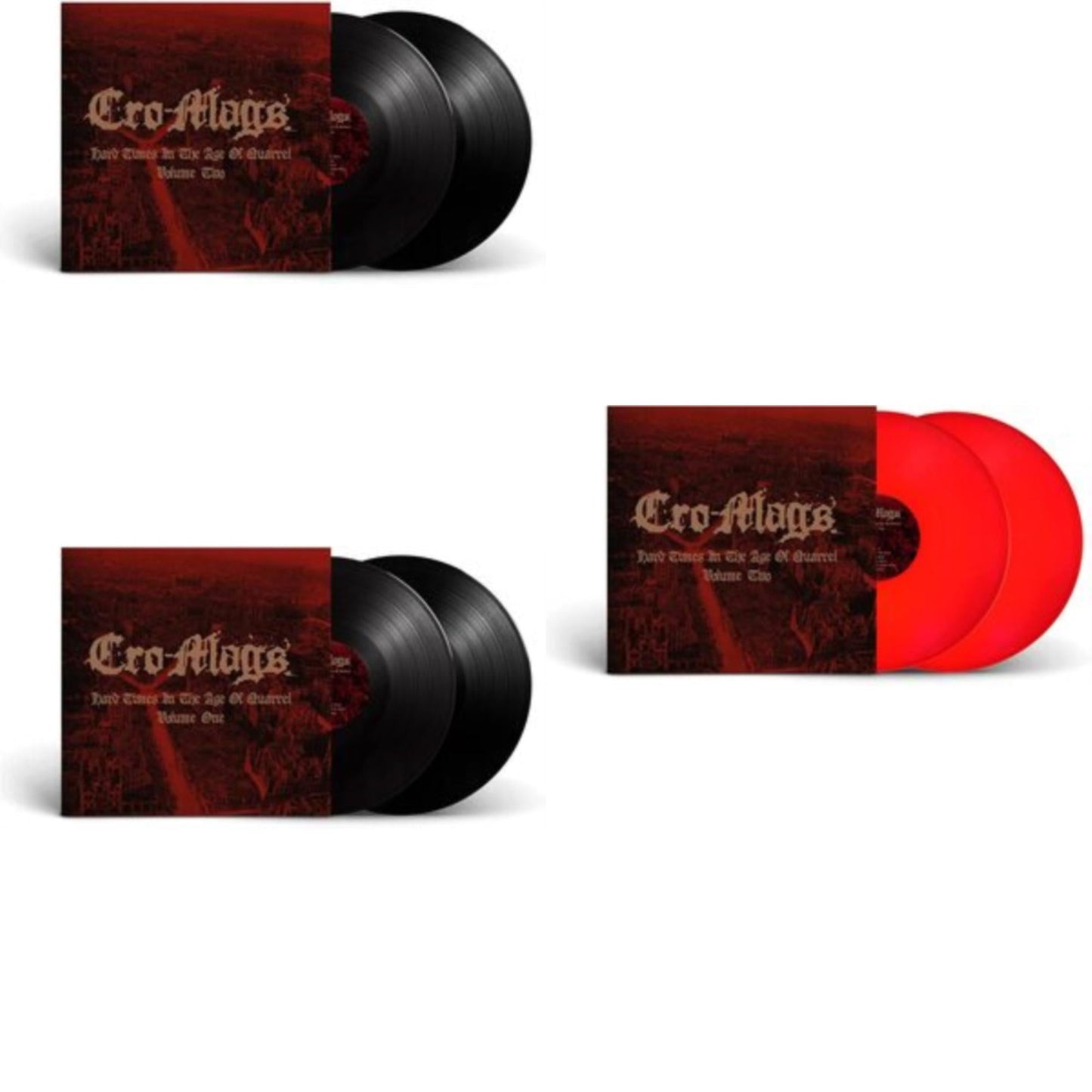 Cro-Mags - Hard Times In The Age Of Quarrel: Vol 2 (2LP/Red Vinyl) & Hard Times In The Age Of Quarrel: Vol 1 (2LP) & Hard Times In The Age Of Quarrel: Vol 2 (2LP)
