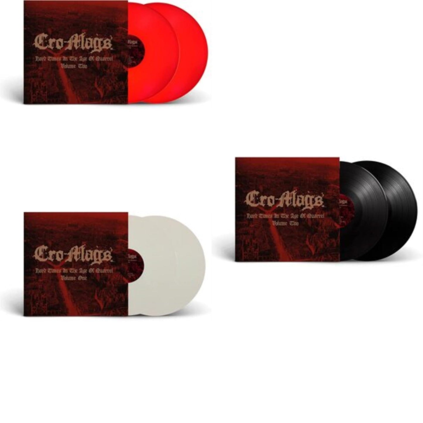 Cro-Mags - Hard Times In The Age Of Quarrel: Vol 2 (2LP/Red Vinyl) & Hard Times In The Age Of Quarrel: Vol 1 (2LP/White Vinyl) & Hard Times In The Age Of Quarrel: Vol 2 (2LP)