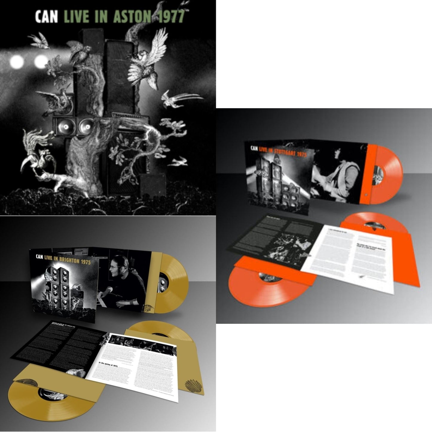 Can - Live Stuttgart 1975 (Orange Vinyl/3LP) & Live In Brighton 1975 (Limited Edition/Inca Gold Vinyl/3LP) & Live In Aston 1977