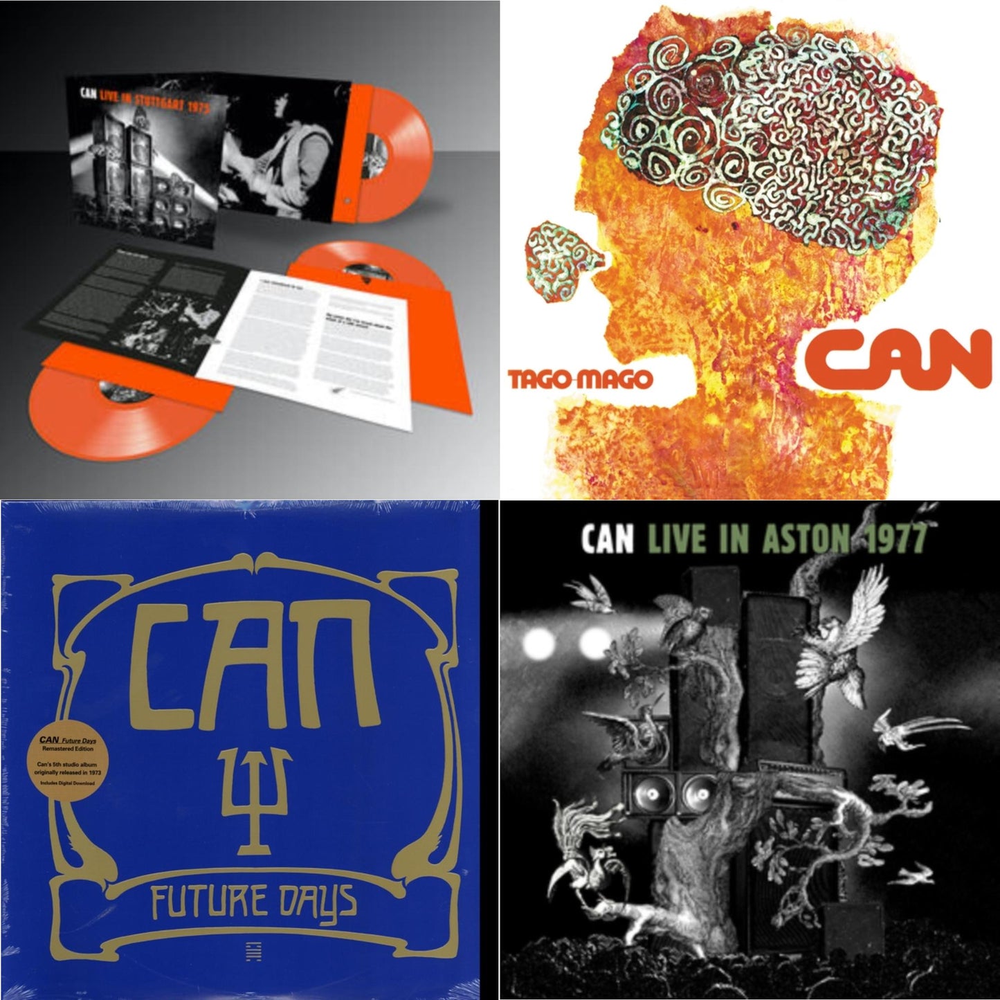 Can - Live Stuttgart 1975 (Orange Vinyl/3LP) & Tago Mago (Limited Edition Orange LP Vinyl) & Future Days & Live In Aston 1977