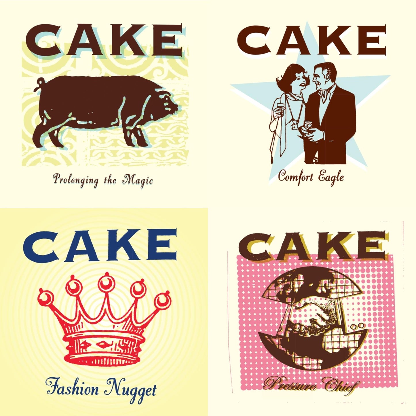 Cake - Fashion Nugget (X) (180G) & Prolonging The Magic (180G) & Comfort Eagle (180G) & Pressure Chief - LP Vinyl Bundle