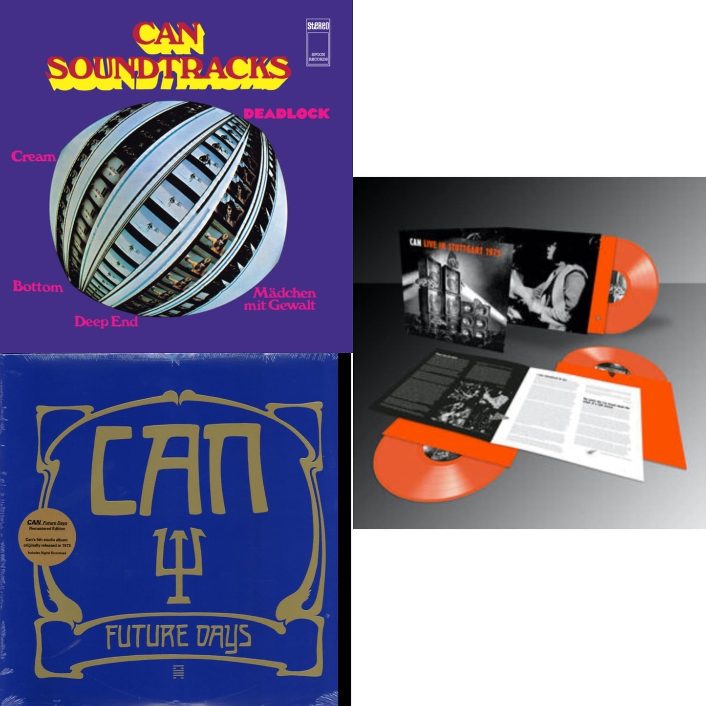 Can - Soundtracks (Limited/Clear Purple LP Vinyl) & Future Days & Live Stuttgart 1975 (Orange Vinyl/3LP)