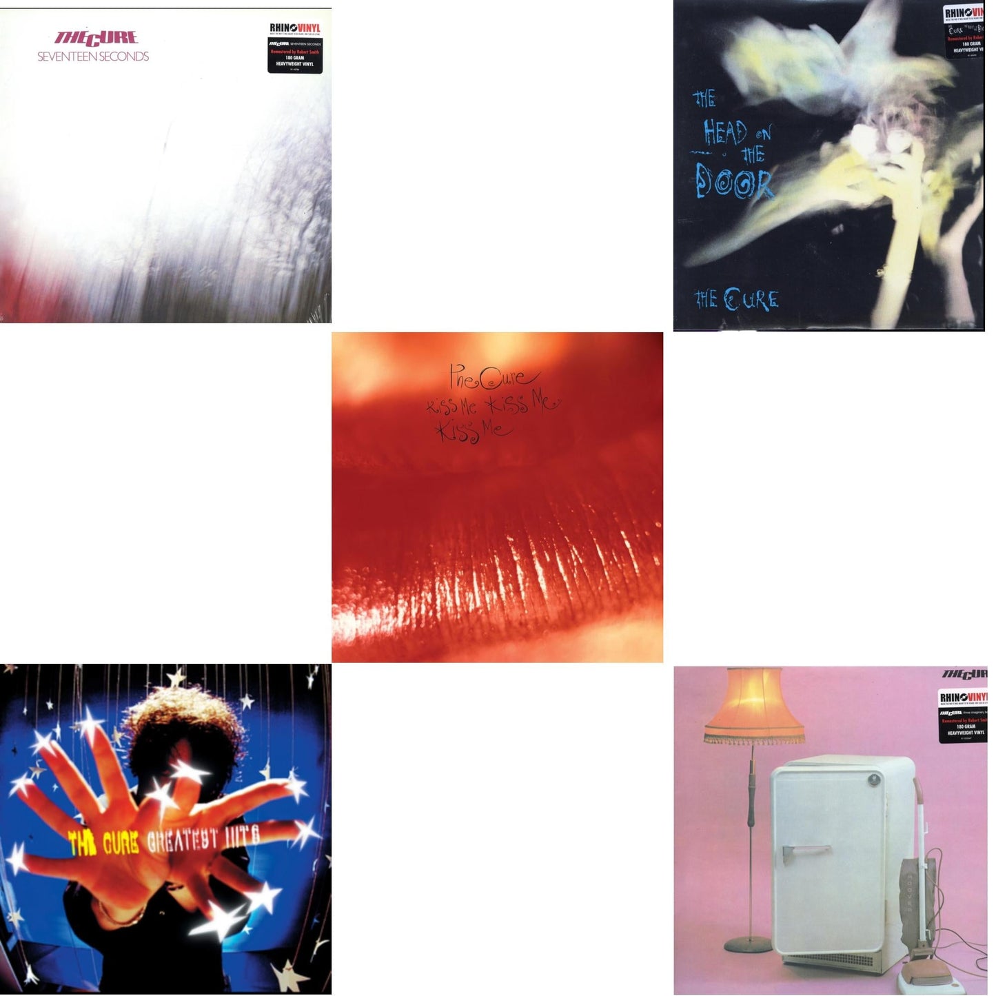 Cure - Greatest Hits (2LP) & Head On The Door (180G) & Kiss Me, Kiss Me, Kiss Me (180G) & Three Imaginary Boys (180G) & Seventeen Seconds (180G)