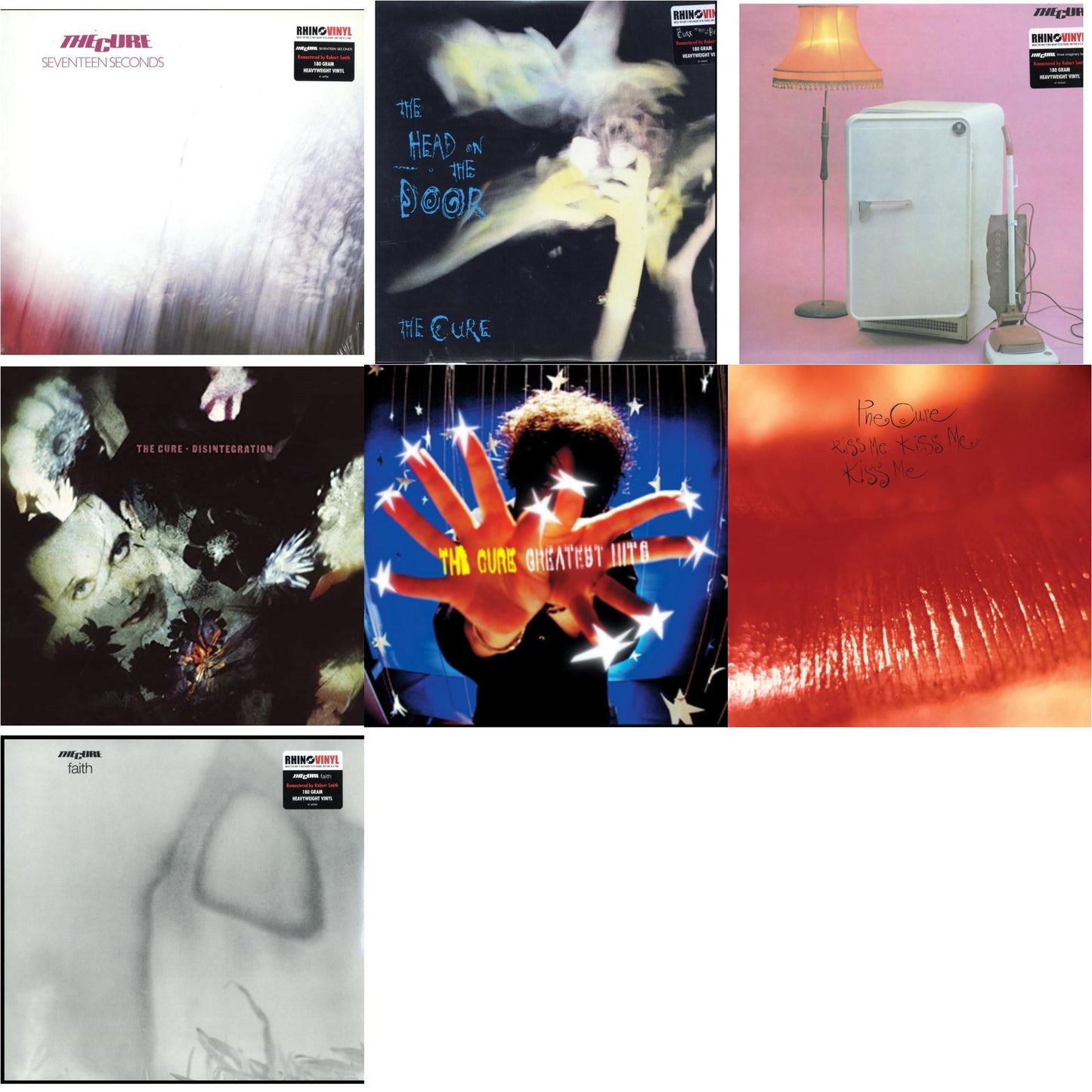 Cure - Seventeen Seconds (180G) & Head On The Door (180G) & Three Imaginary Boys (180G) & Disintegration & Greatest Hits (2LP) & Kiss Me, Kiss Me, Kiss Me (180G) & Faith (180G)