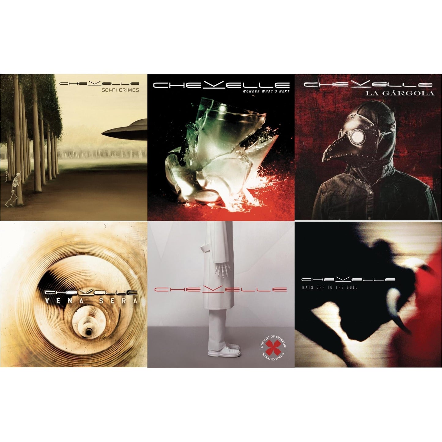 Chevelle - Hats Off To The Bull & La Gargola & Vena Sera & Wonder What's Next & Sci-Fi Crimes & This Type Of Thinking (Could Do Us In) - CD Bundle