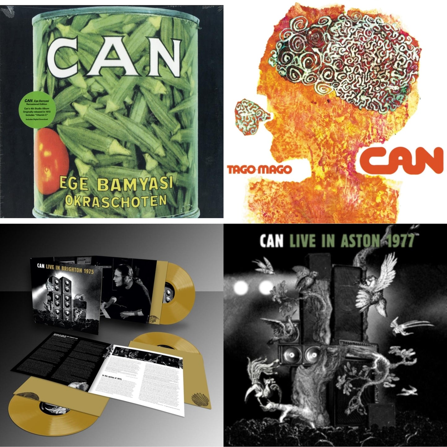 Can - Ege Bamyasi & Tago Mago (Limited Edition Orange LP Vinyl) & Live In Brighton 1975 (Limited Edition/Inca Gold Vinyl/3LP) & Live In Aston 1977