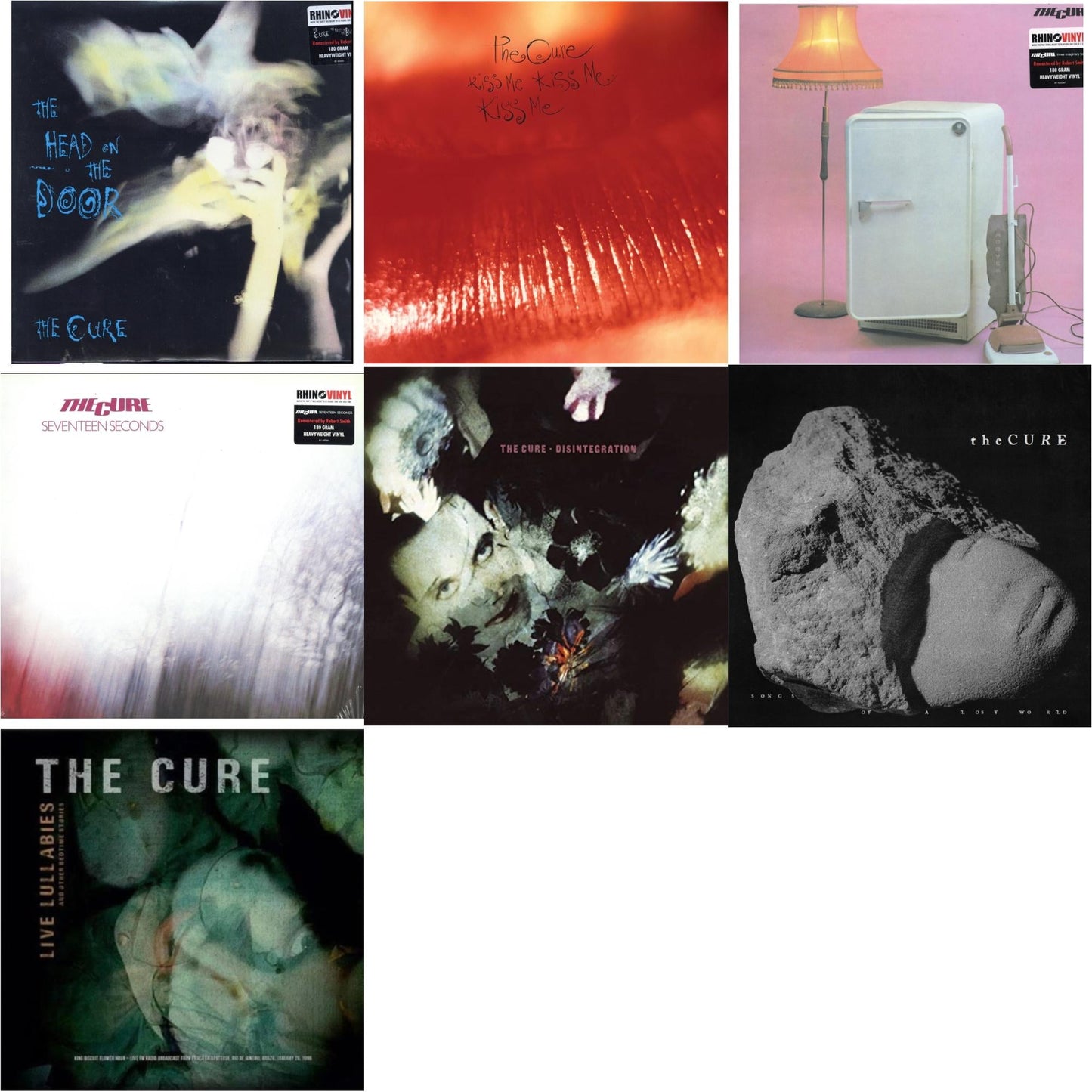Cure - Head On The Door (180G) & Kiss Me, Kiss Me, Kiss Me (180G) & Three Imaginary Boys (180G) & Seventeen Seconds (180G) & Disintegration & Songs Of A Lost World (Biovinyl/180G) & Live Lullabies & Other Bedtime Stories (Yellow LP Vinyl)