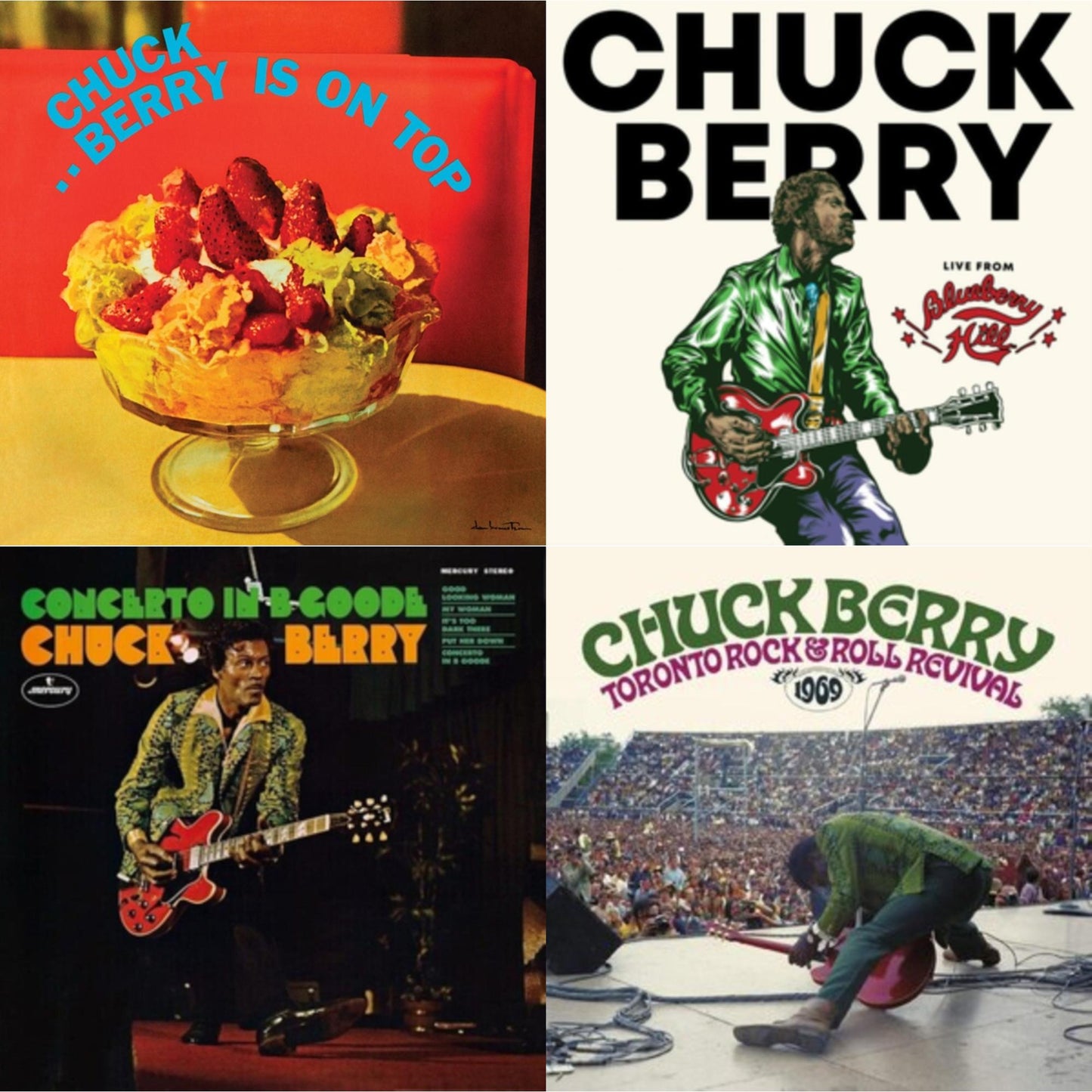 Chuck Berry - Berry Is On Top (180G/Red LP Vinyl/Limited/Anniversary Edition) & Live From Blueberry Hill & Concerto In B Goode & Toronto Rock 'N' Roll Revival 1969 (Swirl Vinyl/2LP)