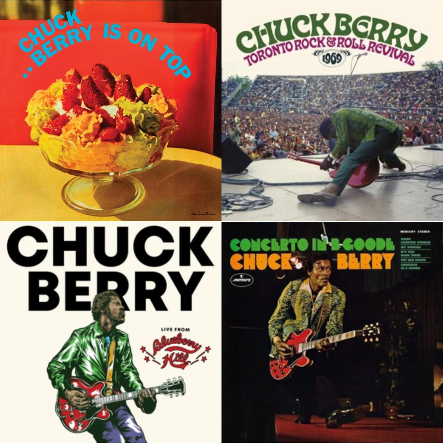 Chuck Berry - Toronto Rock 'N' Roll Revival 1969 (Swirl Vinyl/2LP) & Live From Blueberry Hill & Berry Is On Top (180G/Red LP Vinyl/Limited/Anniversary Edition) & Concerto In B Goode