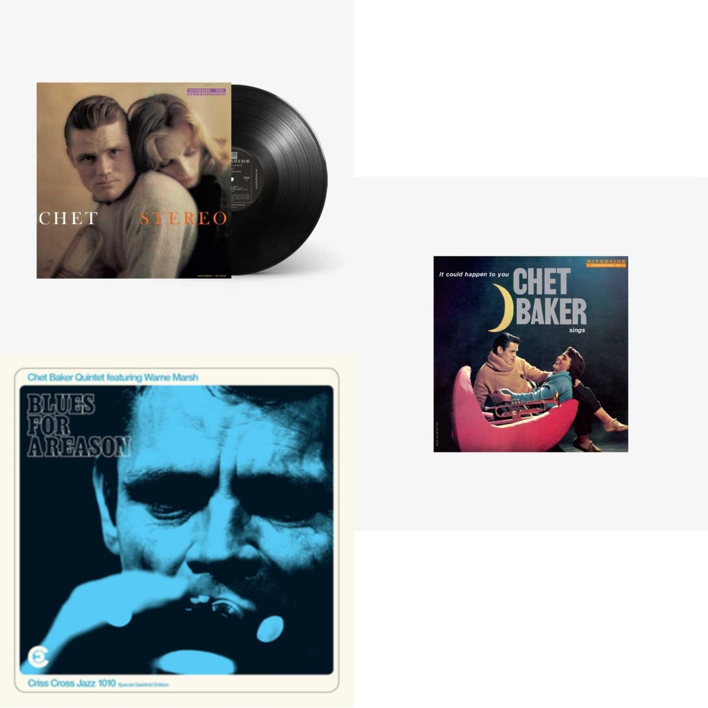Chet Baker - Blues For A Reason (Feat. Warne Marsh) & Chet Baker Sings: It Could Happen To You & Chet - LP Vinyl Bundle