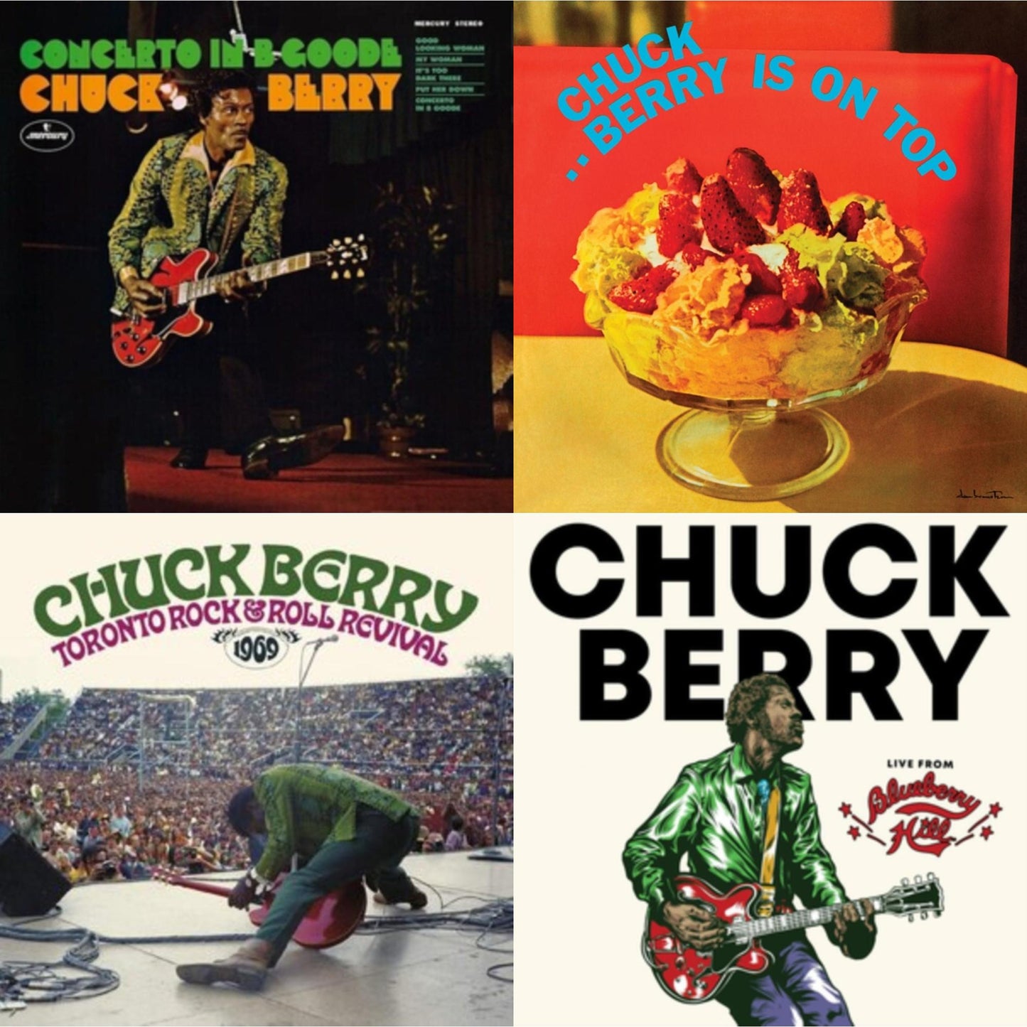 Chuck Berry - Concerto In B Goode & Berry Is On Top (180G/Red LP Vinyl/Limited/Anniversary Edition) & Toronto Rock 'N' Roll Revival 1969 (Swirl Vinyl/2LP) & Live From Blueberry Hill