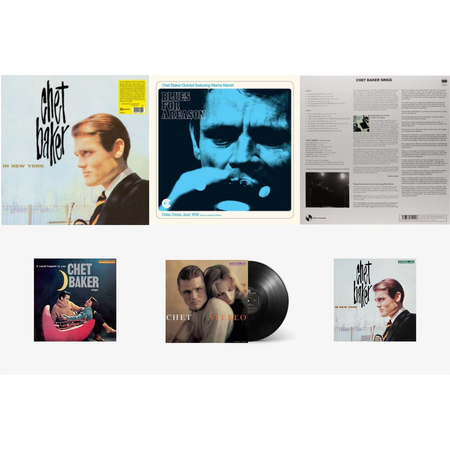 Chet Baker - In New York (Clear LP Vinyl) & Blues For A Reason (Feat. Warne Marsh) & Sings & Chet Baker Sings: It Could Happen To You & Chet & Chet Baker In New York