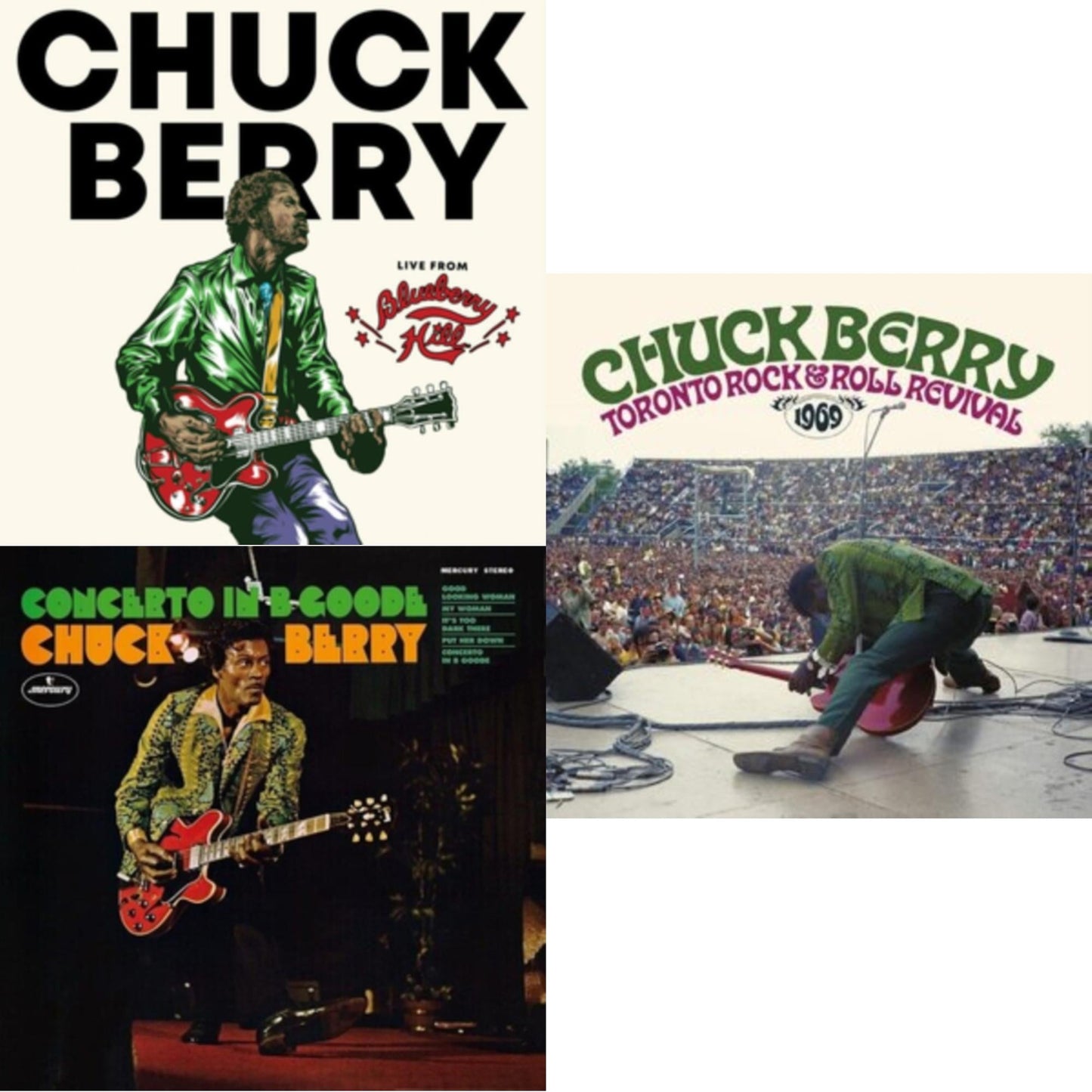 Chuck Berry - Toronto Rock 'N' Roll Revival 1969 (Swirl Vinyl/2LP) & Live From Blueberry Hill & Concerto In B Goode