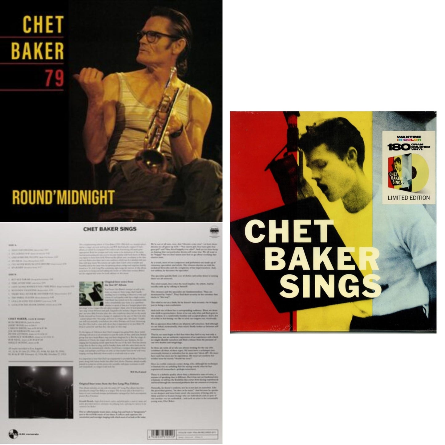 Chet Baker - Round Midnight 79 & Sings & Sings (180G/Limited/Yellow LP Vinyl)