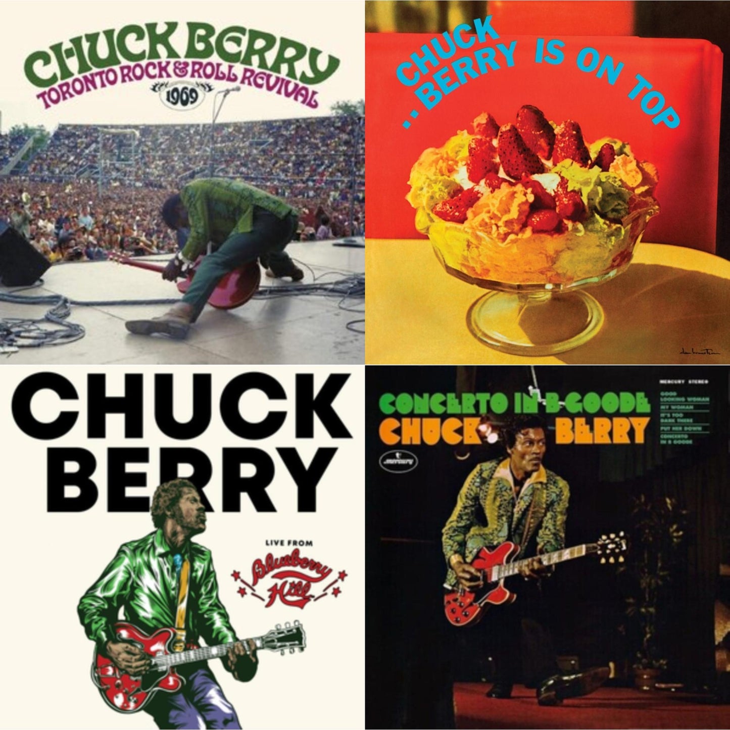 Chuck Berry - Toronto Rock 'N' Roll Revival 1969 (Swirl Vinyl/2LP) & Berry Is On Top (180G/Red LP Vinyl/Limited/Anniversary Edition) & Live From Blueberry Hill & Concerto In B Goode